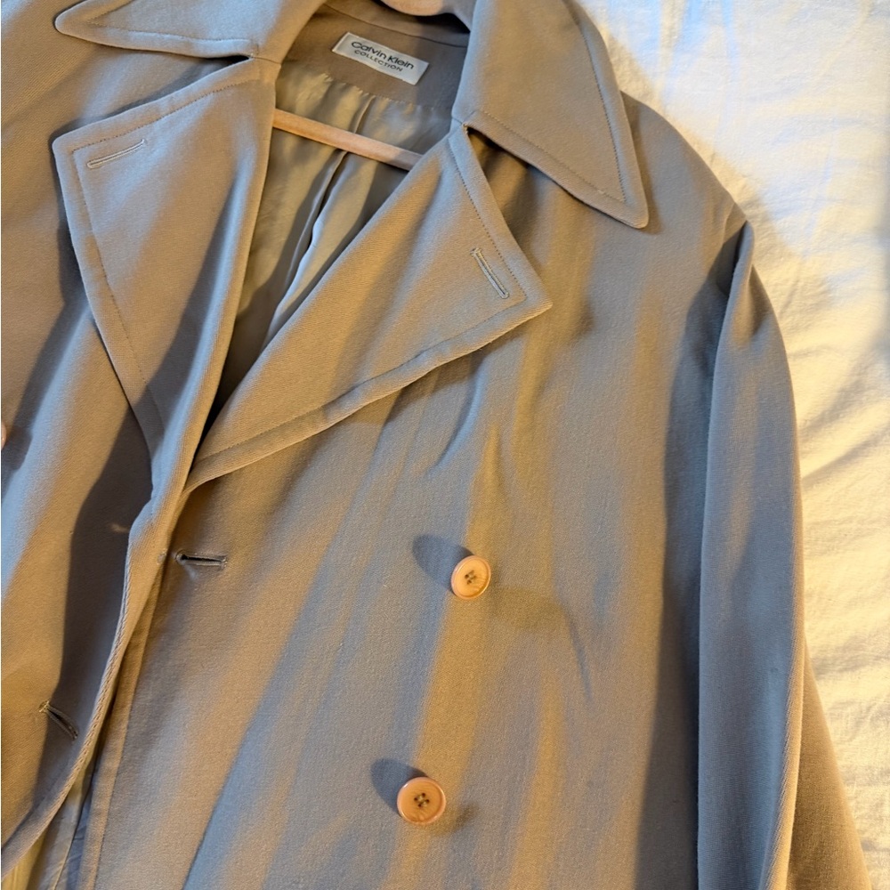 Calvin Klein Collection Vintage Fall 1994 Tan Double Breasted Coat - Picture 10 of 16